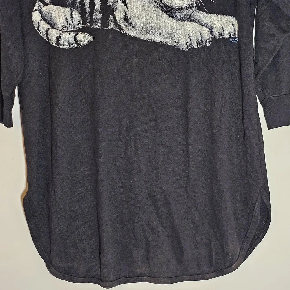 Vintage Kittens Shirt Womens Large Tiger Cub Graphic Long Sleeve 90s USA